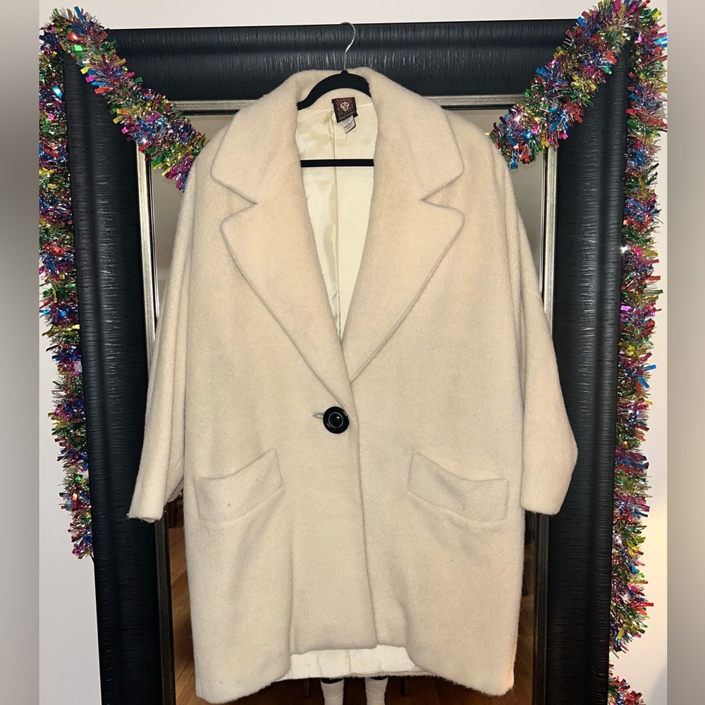 Vintage Anne Klein Cream Alpaca/Wool Coat